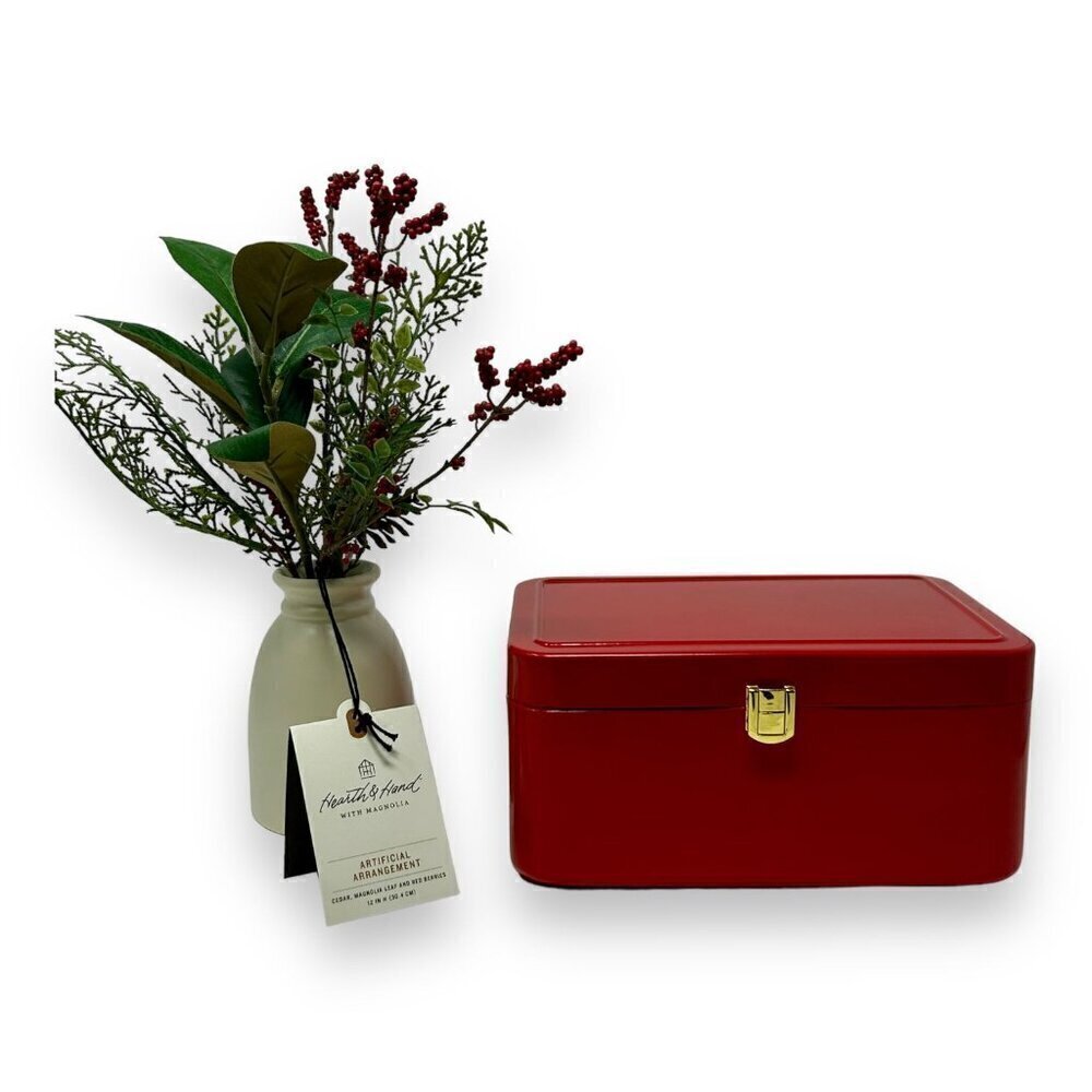 Hearth & Hand Magnolia Metal Latch Box Red/Gold - Christmas 2023‎ - Picture 5 of 5